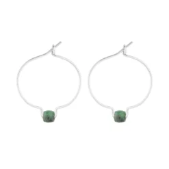 Boucles d'oreilles émeraude & argent