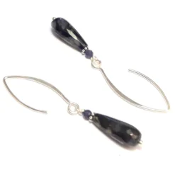 Boucles d'oreilles opale et saphir