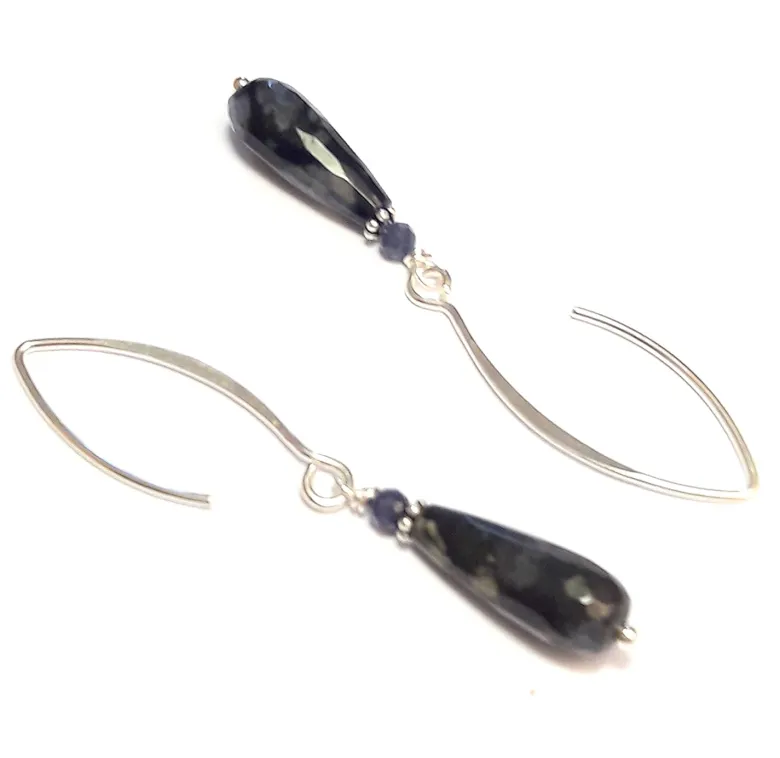 Boucles d'oreilles opale et saphir