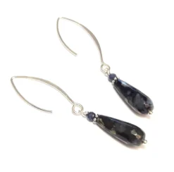 Boucles d'oreilles opale et saphir