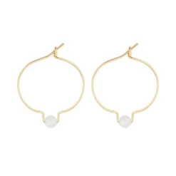 Boucles d'oreilles pierre de lune & or