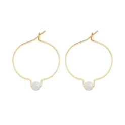 Boucles d'oreilles pierre de lune 2 & or