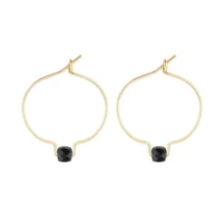 Boucles d'oreilles spinelle noir & or
