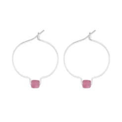 Boucles d'oreilles tourmaline rose & arg