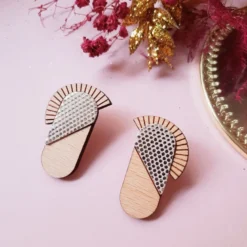 Boucles en bois maya abeille