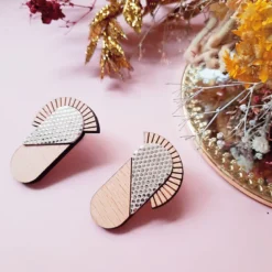 Boucles en bois maya abeille