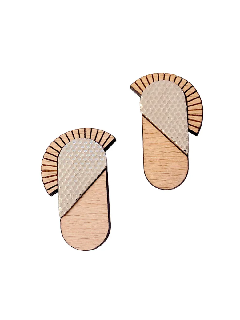 Boucles en bois maya abeille