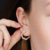 Boucles puces - olive - argent