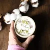 Bougie grès 200g fleur de coton