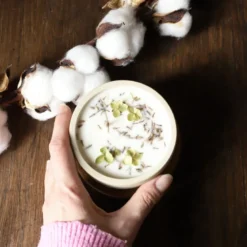 Bougie grès 200g fleur de coton