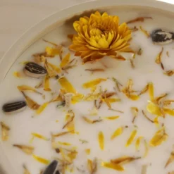 Bougie grès 300g pétales de tournesol