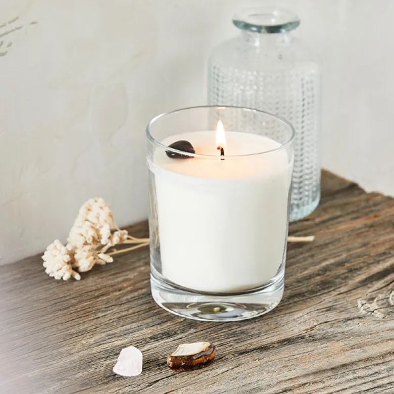 Bougie parfumée Amour pierres naturelles