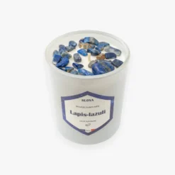 Bougie pierres lapis-lazuli - parfum oud impérial