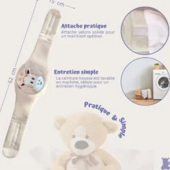 Bouillotte noyaux de cerise bébé (giraffe) - ceinture anticolique