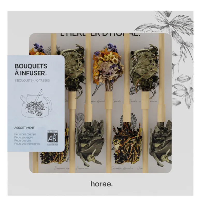 8 bouquets de fleurs séchées à infuser
