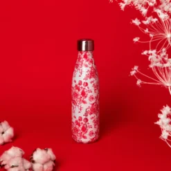 Bouteille isotherme réutilisable en inox Yoko Design 500 ml Fleur rouge