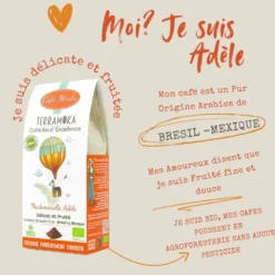 Box de 10 x 250 g de cafés moulu bio du brésil et mexique