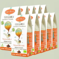 Box de 10 x 250 g de cafés moulu bio du brésil et mexique