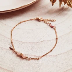 Bracelet chance comète pierre lune rose