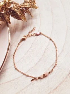 Bracelet chance comète pierre lune rose