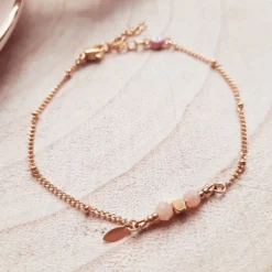 Bracelet chance comète pierre lune rose
