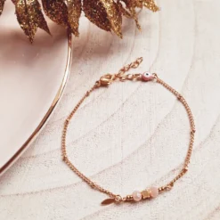 Bracelet chance comète pierre lune rose