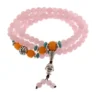 Bracelet-collier mala - quartz rose