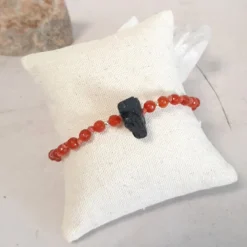 Bracelet cornaline et tourmaline noire