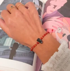 Bracelet cornaline et tourmaline noire