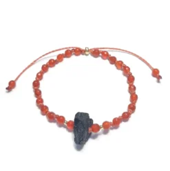 Bracelet cornaline et tourmaline noire