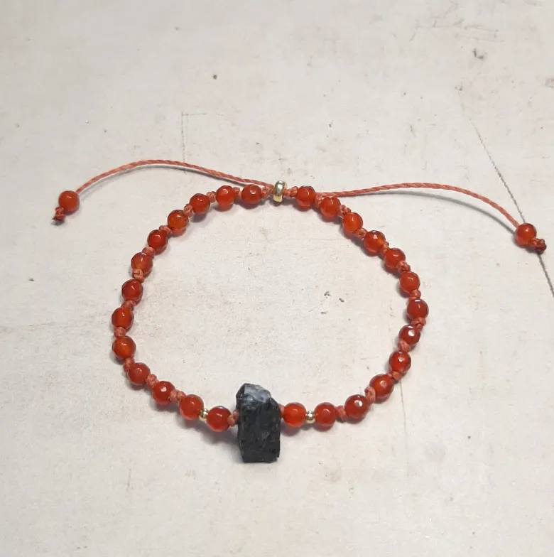 Bracelet cornaline et tourmaline noire