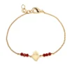 Bracelet cœur ex-voto billes de verre et acier inoxydable