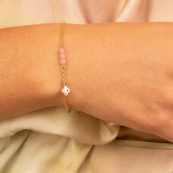 Bracelet de protection trèfle rose