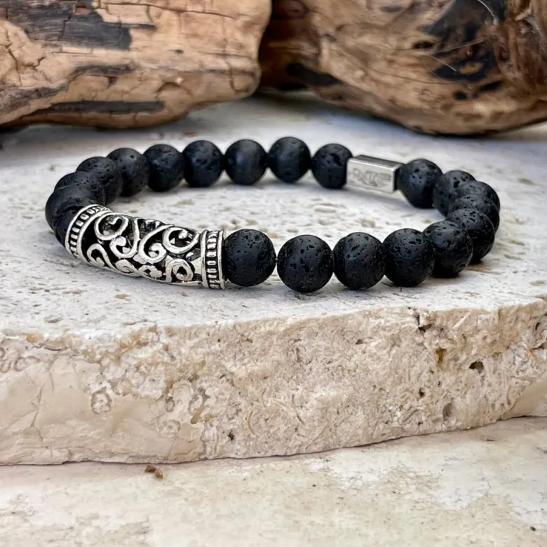Bracelet de vitalité en pierre de lave