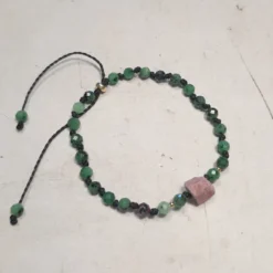 Bracelet en zoisite et rubi litha