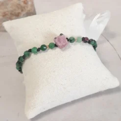 Bracelet en zoisite et rubi litha