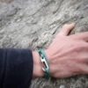 Bracelet homme mousqueton escalade - vert