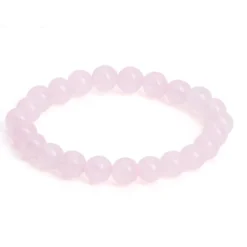 Bracelet élastique en perles de pierre naturelle Quartz rose