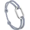 Bracelet mousqueton plaqué argent Bleu