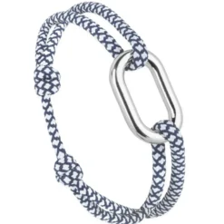 Bracelet mousqueton plaqué argent Bleu