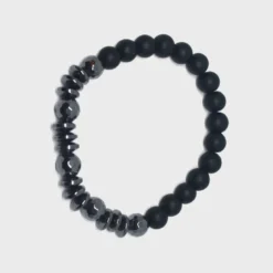 Bracelet noir et hématites