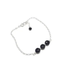 Bracelet onyx argent 925 maya