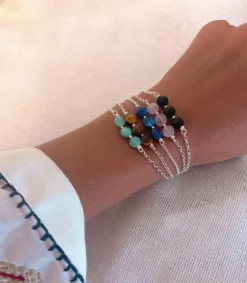 Bracelet onyx argent 925 maya