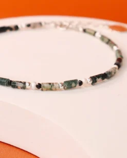 Bracelet - oudis vert - argent