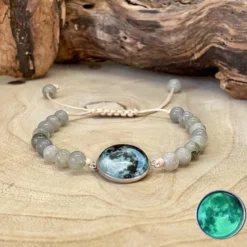 Bracelet pleine lune en labradorite