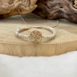 Bracelet vitalité tressé pierre de lune
