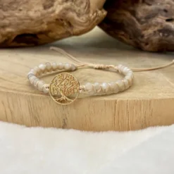 Bracelet vitalité tressé pierre de lune