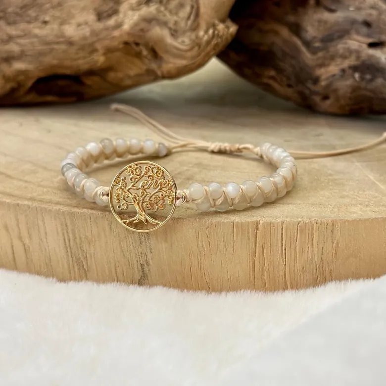 Bracelet vitalité tressé pierre de lune
