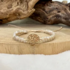 Bracelet vitalité tressé pierre de lune