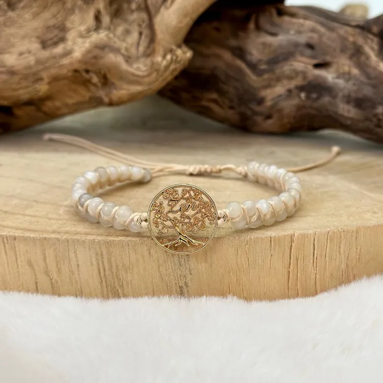 Bracelet vitalité tressé pierre de lune